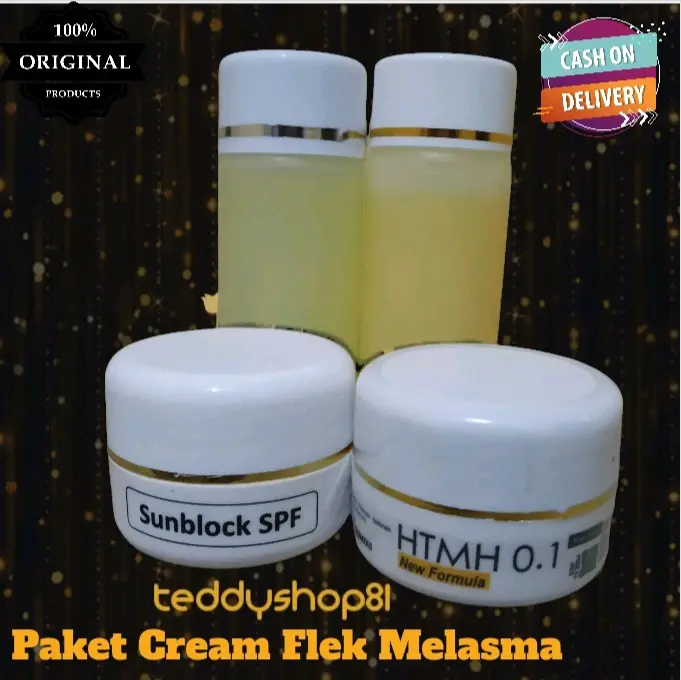Perawatan Wajah Lengkap Paket Cream Flek Melasma.H*mh 01+Sunblock Spf50+Sabun Bubble Gum+Toner - Kotoran, Berminyak, Muka, Memudarkan