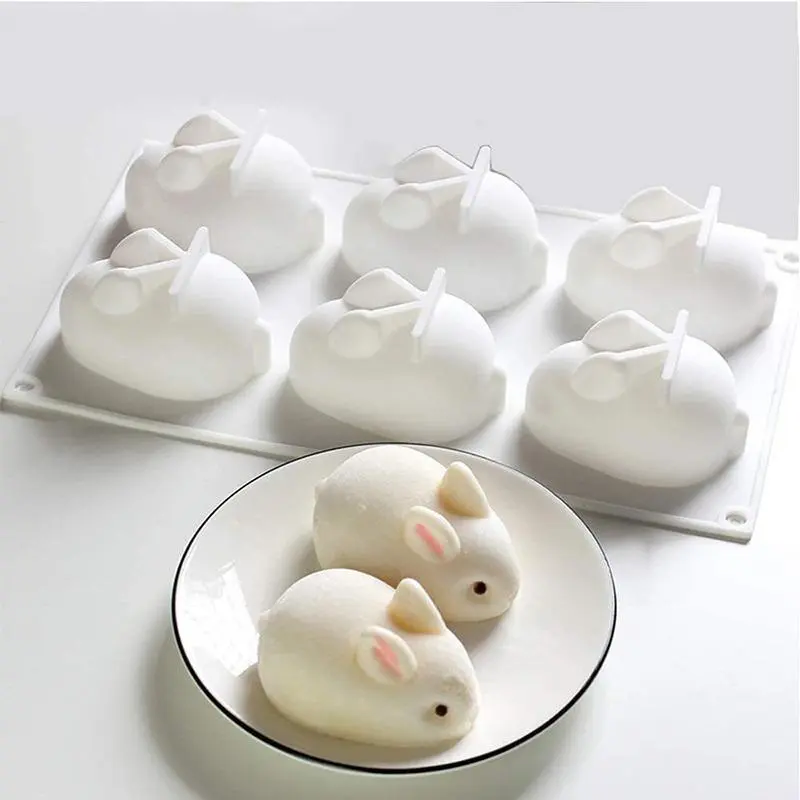 Khuôn silicon hình thỏ, để làm thạch, bánh pudding và bánh