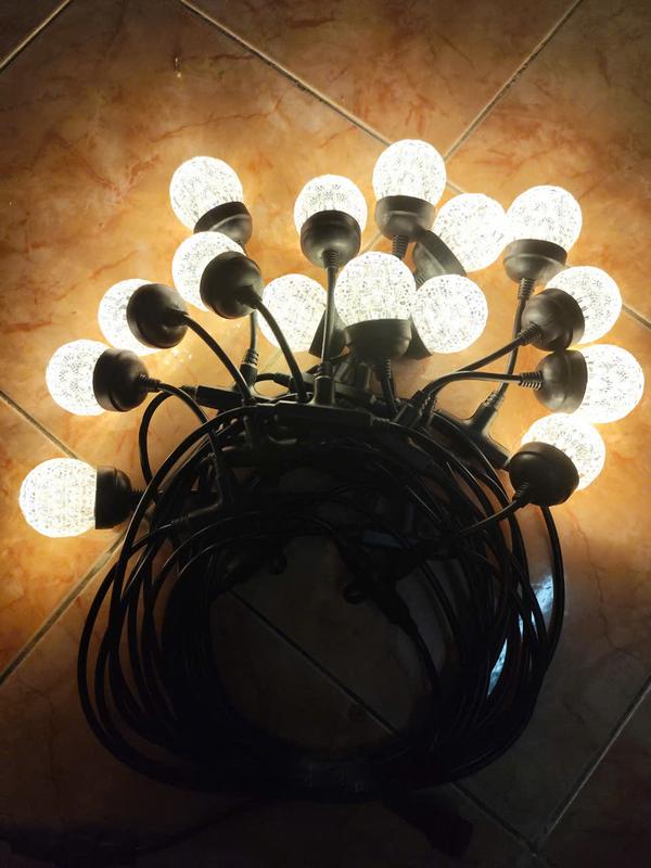 Dây Đèn Led Đúc Liền Đuôi 10M - 15 Bóng Pha Lê,  Hình Trụ, Bóng Tròn Kín Nước