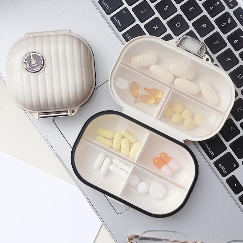 Hộp Đựng Thuốc Cầm Tay Mini, Kiểu Vuông / Hình Chữ Nhật AT, Thích Hợp Đi Du Lịch Trong Bảy Ngày, Nhiều Ngăn, Gói Chia Ngăn, Cho Thuốc Và Viên Đặt, Hộp Đựng Kín, Sắp Xếp Theo Tuần 4
