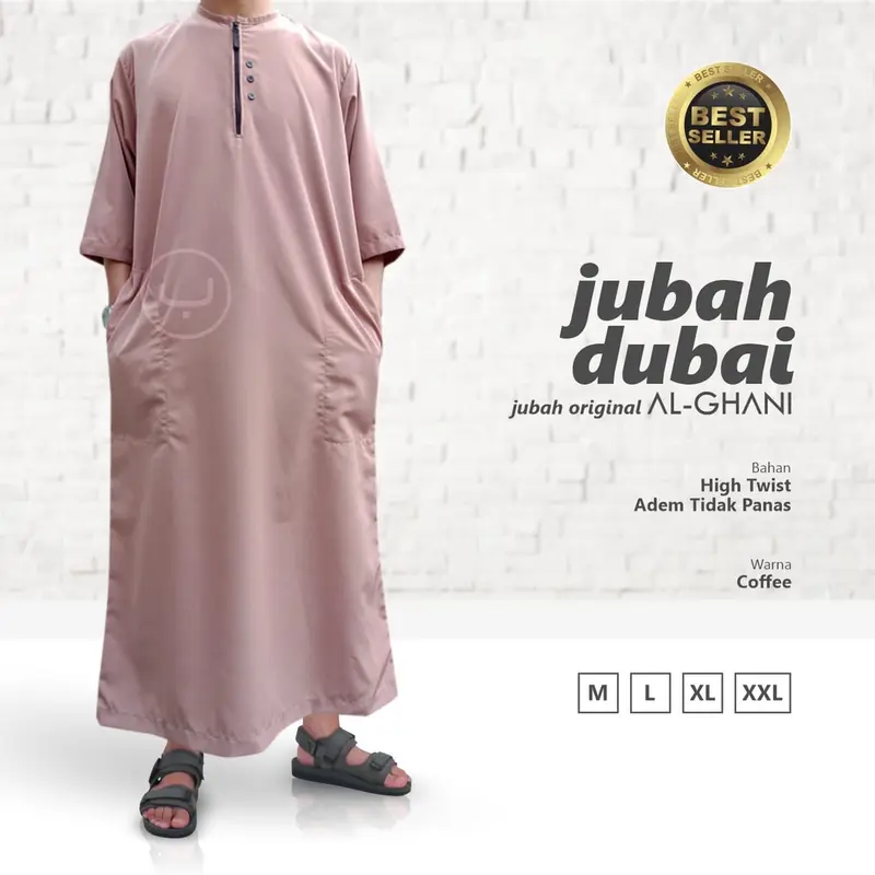 Jubah lengan pendek pria terbaru kekinian abu gamis Muslim Dewasa  Remaja 1