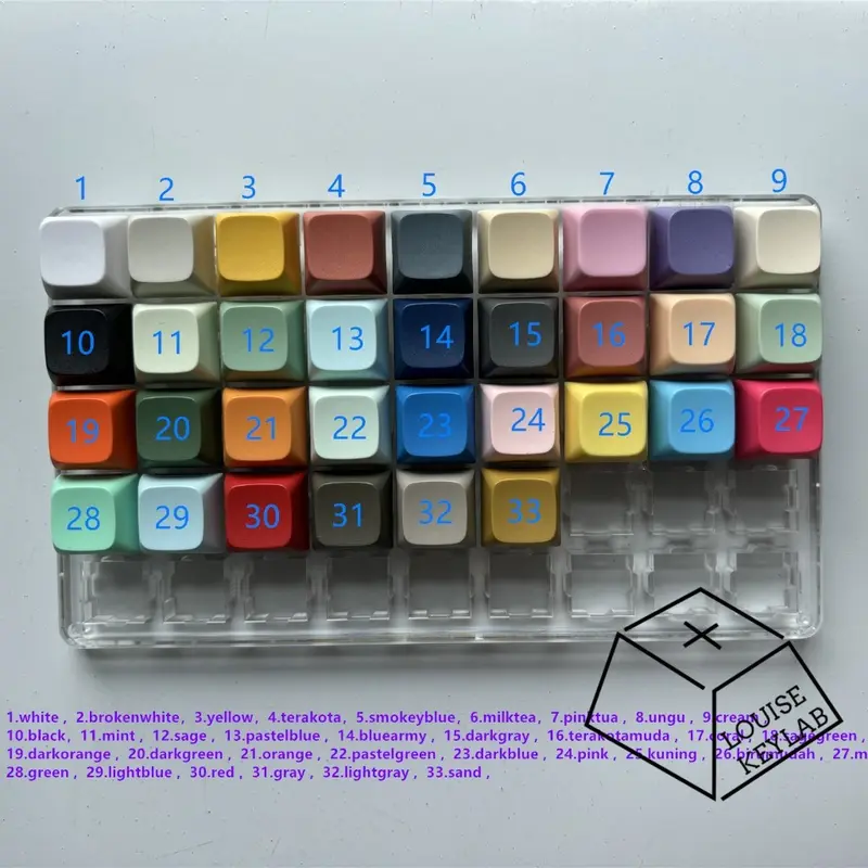 Keycaps polos matte PBT profil XDA 9.3mm mechanical keyboard switch cherry MX outemu kailh gateron 2
