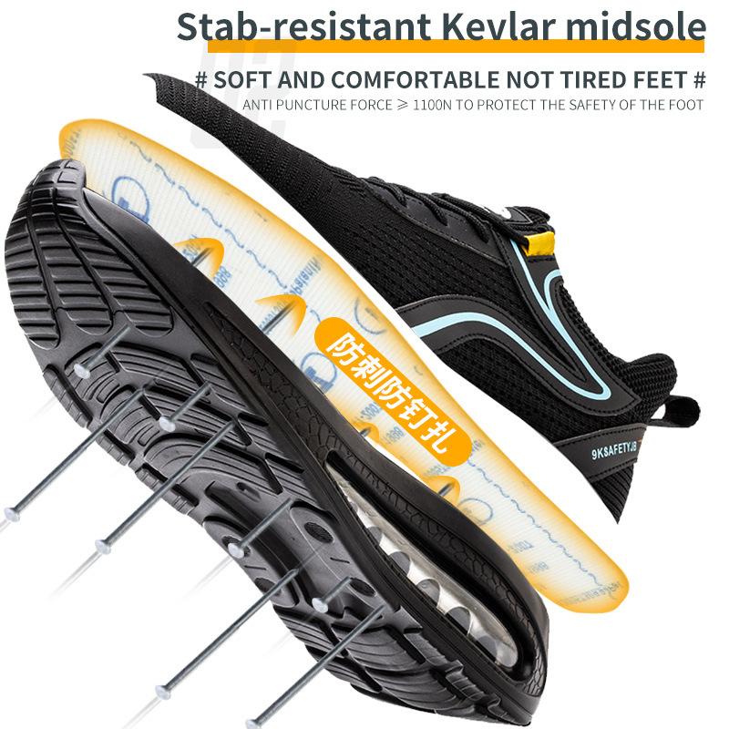 Product Introduction of Men Women Safety Shoes Anti-smash Anti-puncture Steel Toe Work Shoes Air Cushion Labor Protection Shoes Protective Shoes 2