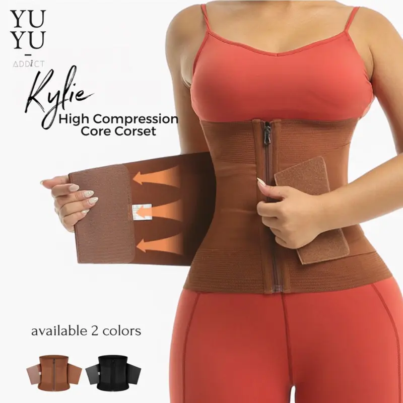 YUYUADDICT - Kylie Premium Sport korset Resleting Waist Shaper Double High Compression Core Corset Perut Wanita korset