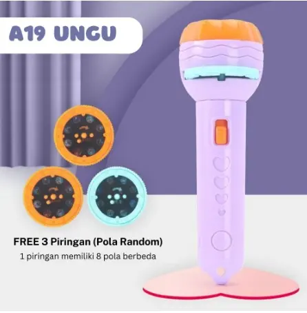 【TS168】【2025 NEW】Senter Proyektor Karakter Hewan Fun Flashlight / Mainan Proyektor Dengan 3 Piringan Gambar Mainan Edukasi Plastik 8