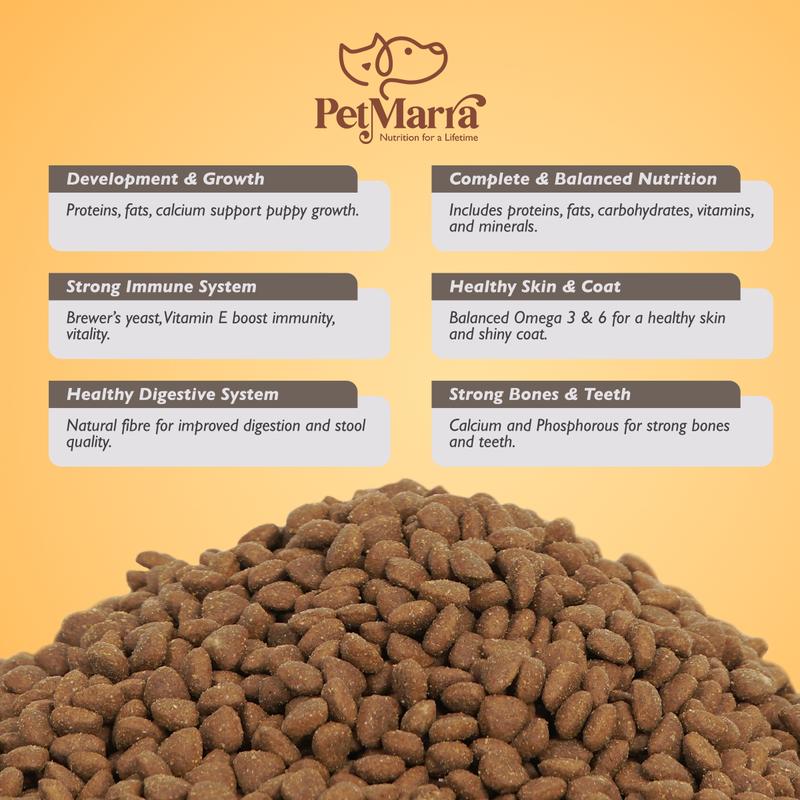 Product Introduction of PetMarra Adult Dog / Puppy Dry Food Beef Milk Liver and Chicken Flavor 1kg Flavor Collection dogs puppies kibble pets 22