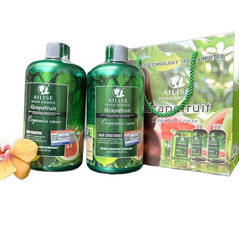 Cặp Dầu gội xả tinh chất bưởi đỏ AILISE Grapefruit Repair Essencee ( Karseell ) 850mlx2 Women Nữ Dưỡng Tóc