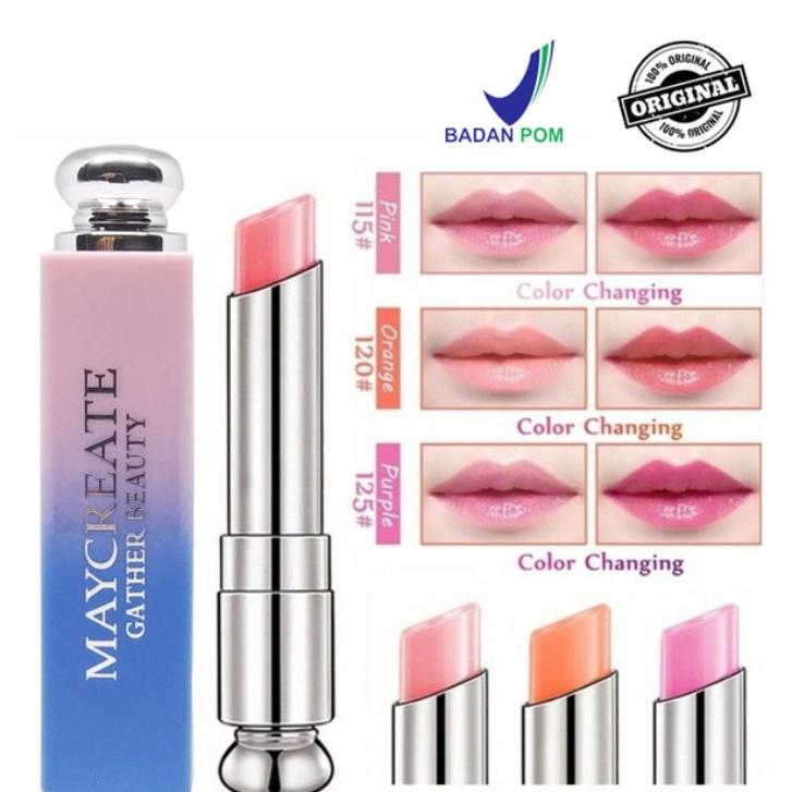 [COD] Maycreate Moisturizing Lipstick Melembabkan Tahan Air Dan Tahan Lama BPOM 1