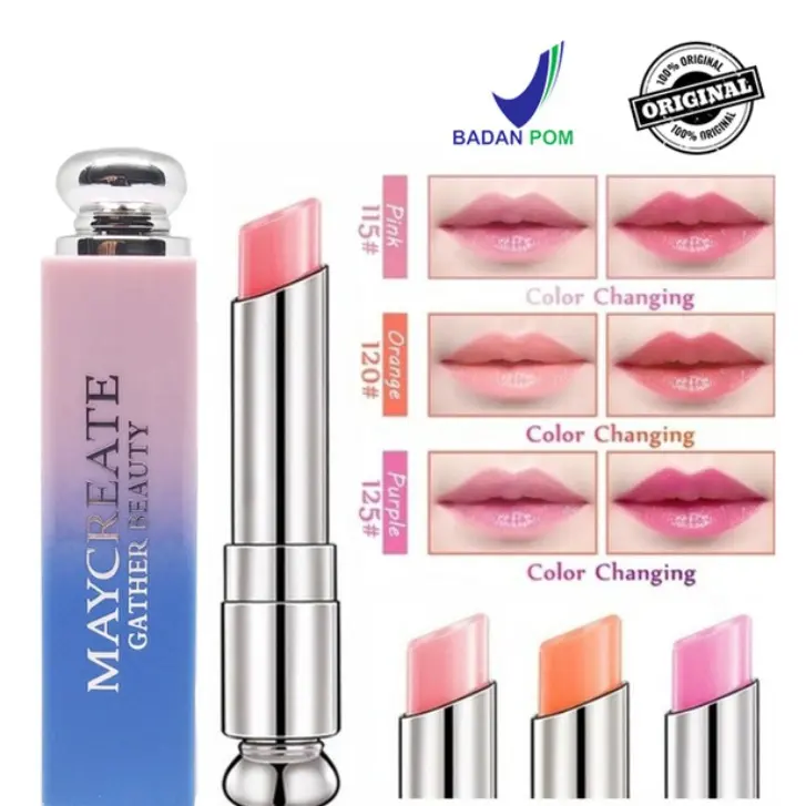 [COD] Maycreate Moisturizing Lipstick Melembabkan Tahan Air Dan Tahan Lama BPOM 1