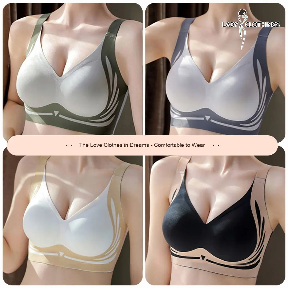 Áo Ngực Nâng Ngực, Dành Cho Phụ Nữ, Không Dây, Liền Mạch, Dây Đeo Vai Rộng, Chống Chảy Xệ, Độ Đàn Hồi Cao, Thoải Mái Và Thoáng Khí, Đồ Lót, Ngoại Cỡ (M-4XL)