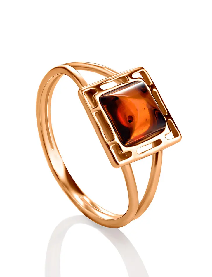 Nhẫn Hổ Phách Baltic Màu Cognac (NHP0127) - MOON Jewelry