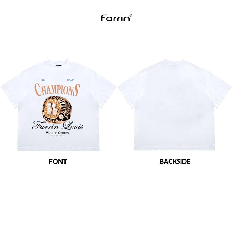 Áo Thun BOXY 280gsm - FARRIN - Champions - 100% Cotton 2C . Menswear Nam Cổ Tròn áo hust quần cạp trễ nam áo đạo tỳ