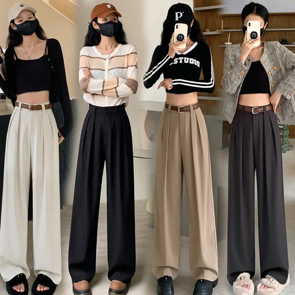 [M016] Quần ống xuông trơn chất Ruby  Hàn 4 màu 5 size chất rũ mềm mịn Dài 102cm Pants Nữ Ong Women