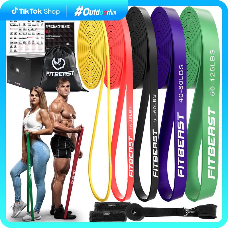 FitBeast Resistance Bands Set, 6 Different Levels, Pull Up Assist ...