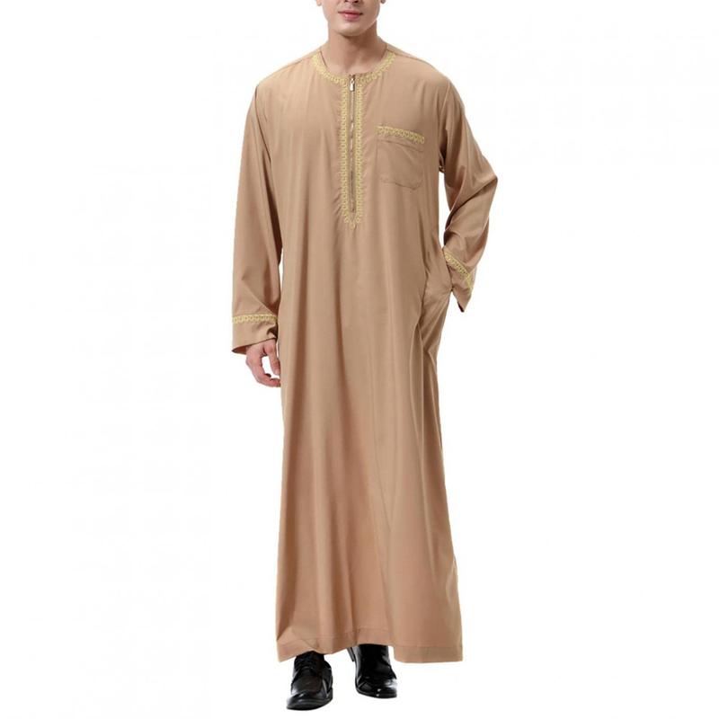 Product Introduction of [Jennifer] New Muslim Middle East Arab Robe Men's round Neck Hot Sale Clothing 15
