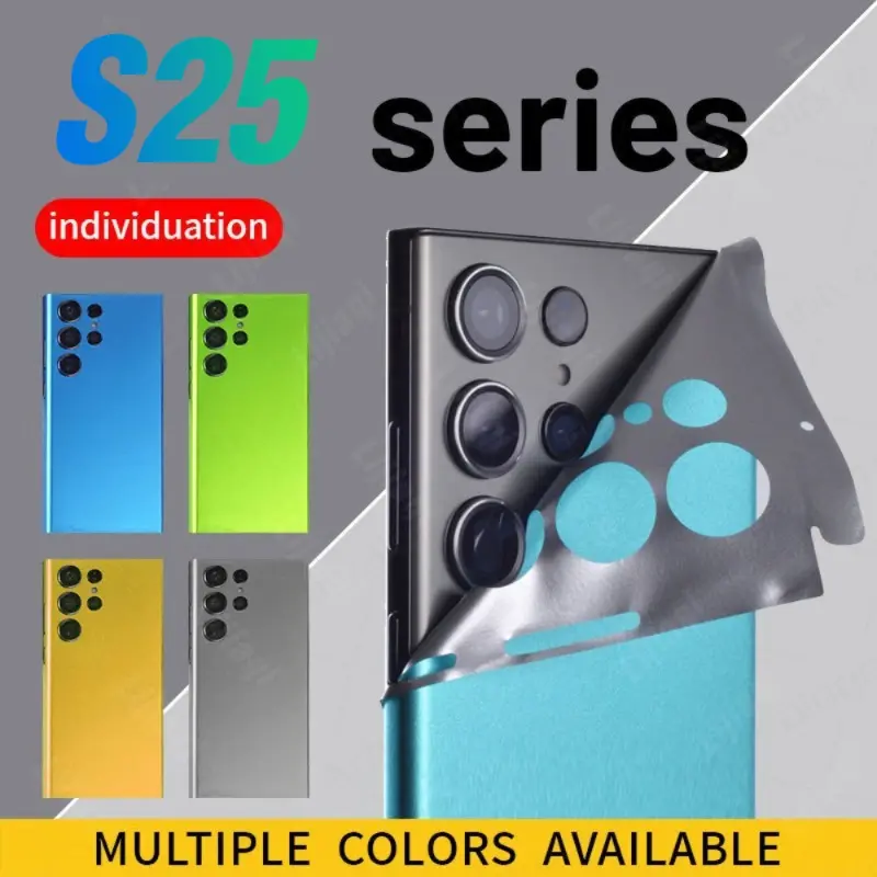 For Samsung Galaxy S22 S23 S24 S25 Ultra Ice Surface Colorful Film Wrap Skin Phone Back Screen Protector Sticker
