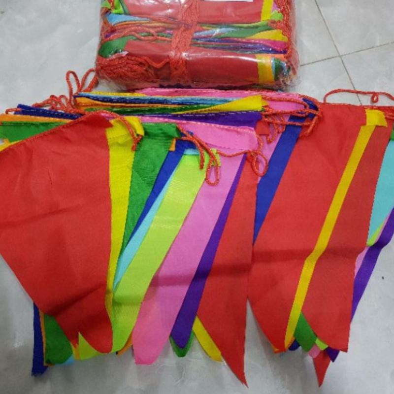 Product Introduction of 10 dây Cờ tam giác(đuôi nheo) làm bằng vải đẹp trang trí tết, lễ hội, Ngoài trời Tranh Treo Tường 5