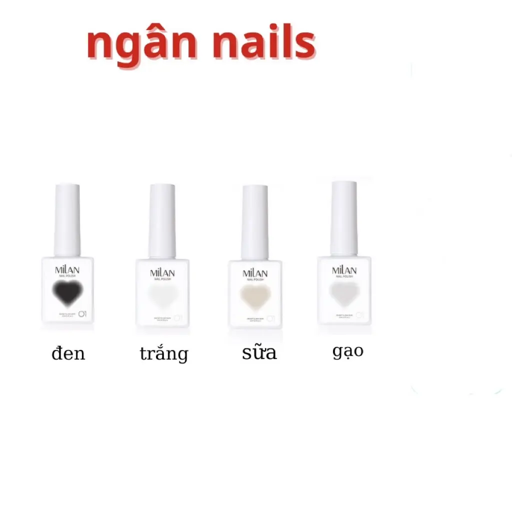 Sơn gel MiLan chai 15ml có 4 màu cơ bản