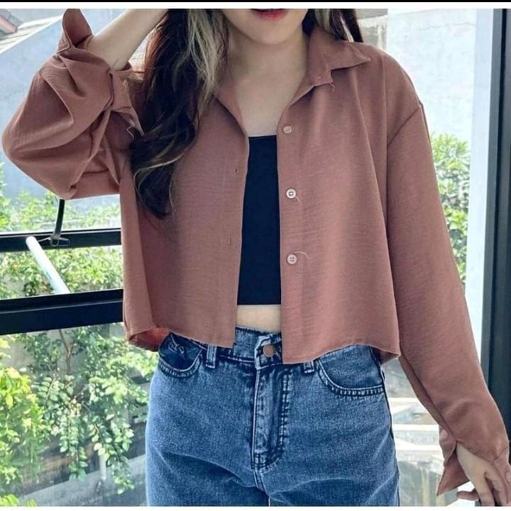 KEMEJA CROP CRINKLE KEKNIAN/GAYA KOREAN STYLE 6