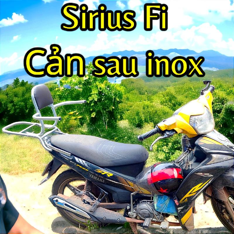 ( tặng mút lót tay khi mua nguyên bộ) baga phượt cho xe Sirius Fi cản sau là inox