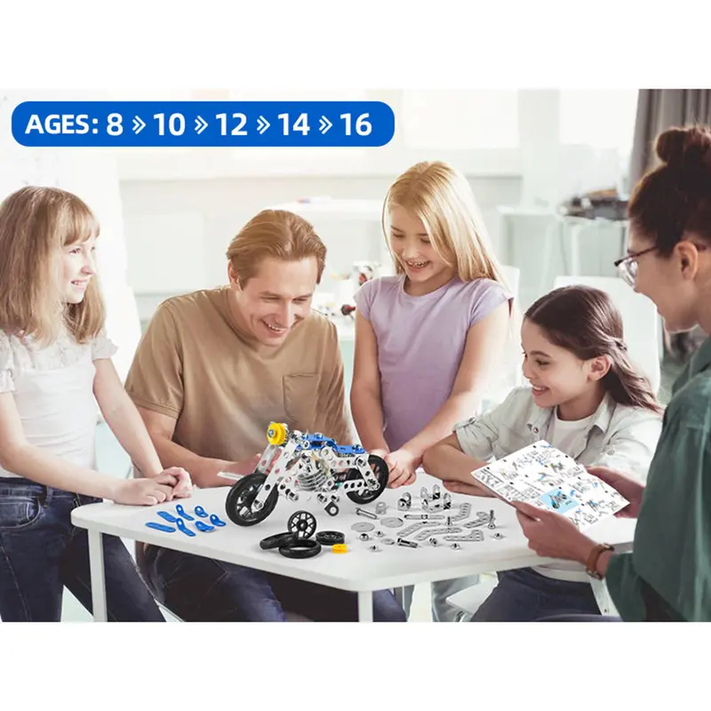Children's Metal Assembly Motorbike Toys, 3D Alloy Street Motorcycle Model with Screw & Nut Building, Mechanical Fun for Kids, Christmas Gift 5