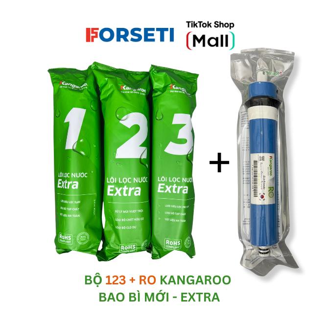 Combo Lọc Thô 123 Và Màng RO Hàn Quốc 50GPD Lọc Tinh Khiết Kangaroo Dành Cho Máy Lọc Nước R.O