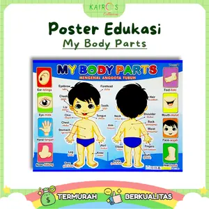Poster Edukasi Anak My Body Parts Mengenal Anggota Tubuh Belajar Karton