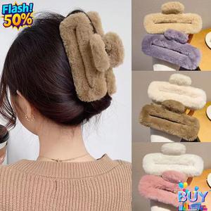 กิ๊บหนีบผมสักหลาดขนาดใหญ่, กิ๊บหนีบผมทรงสี่เหลี่ยม, ปริมาณผมปุย, กิ๊บหนีบผมฉลามหัวหลัง, เครื่องประดับผม, กิ๊บติดผม, ดีไซน์สวย, แฟชั่นสตรี, สต็อกพร้อม, ปี 2025