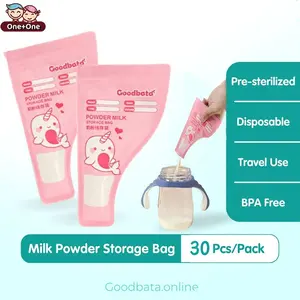 Goodbata Goodbata 30 Pcs Milk Powder Bag Penyimpanan Bubuk Bayi BPA Free LLDPE Pre Sterilized Travel Use 30 Pcs/Pack