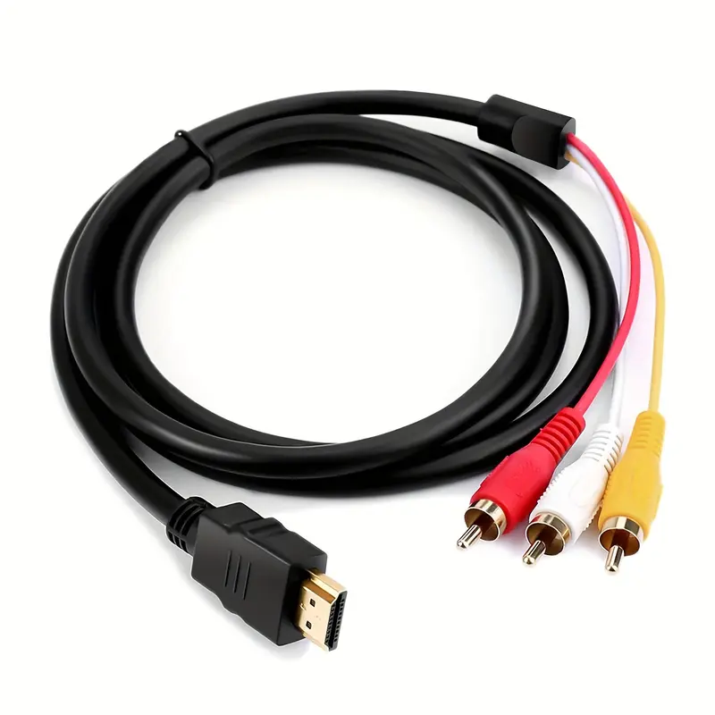 Bộ Chuyển Đổi đầu nối cáp AV, giao diện HD sang cáp RCA, độ phân giải 1080P, chiều dài 5 foot, đầu nối HDMI nam sang 3-RCA, thích hợp cho cáp kết nối một chiều, cho TV, HDTV, DVD 1