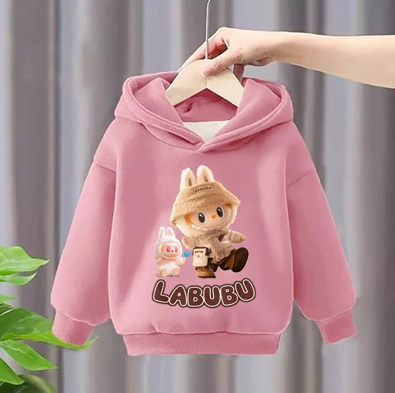 Áo khoác thu đông bé gái 15-45kg, chất NỈ BÔNG dày dặn, mềm mịn. Áo khoác nỉ thu đông mẫu Labubu bé gái 4-15 tuổi