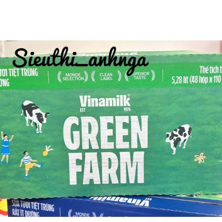 Thùng 48H Sữa Tươi Tiệt Trùng 110ml Vinamilk Green Farm Rất Ít Đường 4