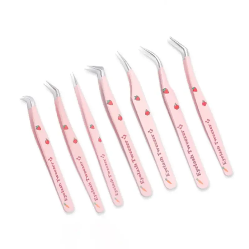 Exquisite Eyelashes Tweezer Stainless Steel Superhard Tweezer Precision Anti-Static Tweezer Makeup Tools For Eyelash Extension Color Cosmetic
