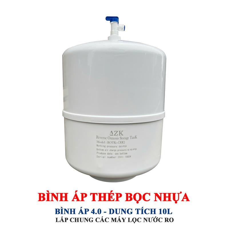 Bình áp thép bọc nhựa bình tích áp máy lọc nước 10L Tặng kèm van khóa
