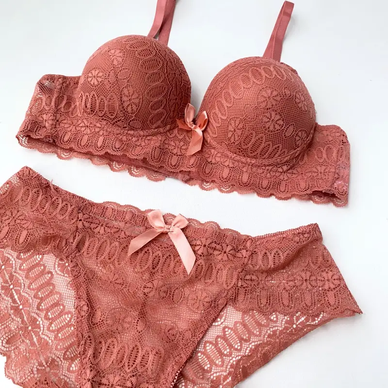 Bra BH Set Kawat Busa Tebal Brukat Cantik Cup B Kait 3 | Size 36 38 40 42 5