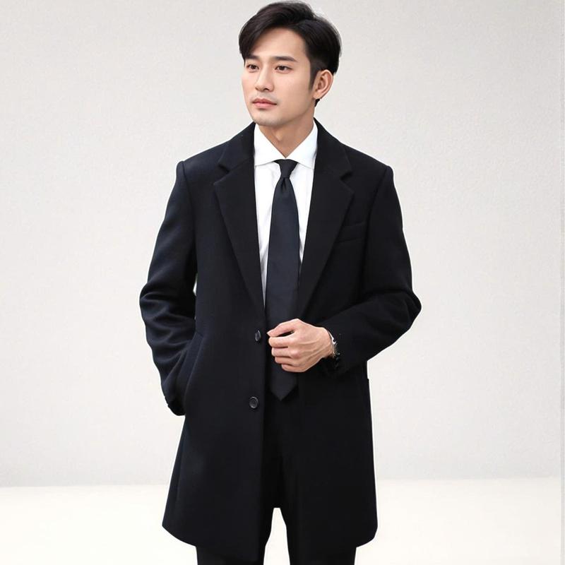MT1 - Áo Mangto Nam Phong Cách Trẻ Trung - Áo Khoác Dạ LC Hàn Quốc  Lửng - Thiết Kế Cổ Vest, Ve K, Túi Chéo - Classic Menswear Jacket - Ấm Áp, Thanh Lịch -Hàng Cao Cấp áo dạ lông cừu măng tô dáng ngắn