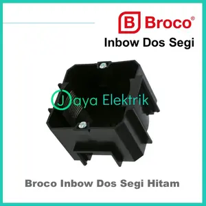 BROCO Inbow Dos Segi Hitam - IB Doos Imbodos Tanam Dudukan Stop Kontak Saklar