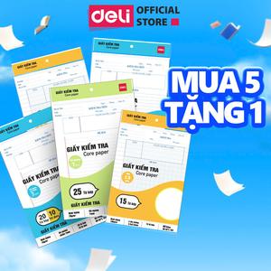 [MUA 5 TẶNG 1] Giấy Kiểm Tra Ô Ly/ Kẻ Ngang Deli Giấy Kiểm Tra 15/25/30 Tờ Dành Cho Học Sinh Cấp 1 2 3