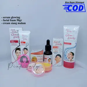 Paket Glowing Fair & Lovely ( Facial Foam- Pelembab - Cream Siang Dan Malam- Serum Fair & Lovely ) Perawatan Vitamin