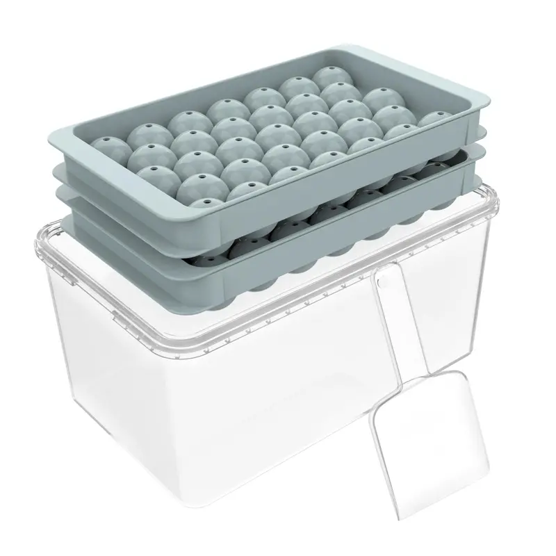Multi-grids Ice Cube Tray, Large Capacity Reusable Home Ice Trays for Freezer, Ice Ball Maker Mold, Kitchen Accessories 7