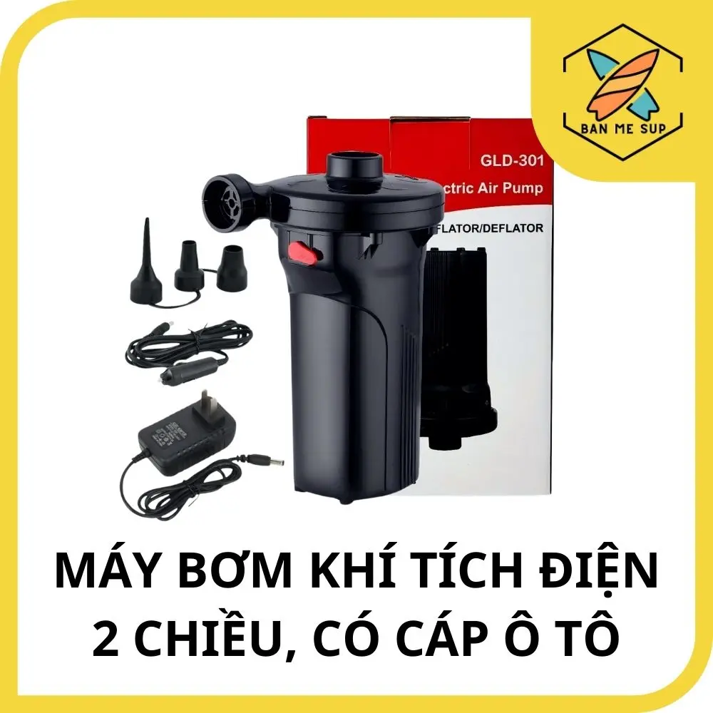 Bơm 2 chiều thổi hút tích điện, máy bơm thổi bơm hơi dùng cho SUP, ván chèo đứng, phao hơi, ... Bơm SUP cầm tay