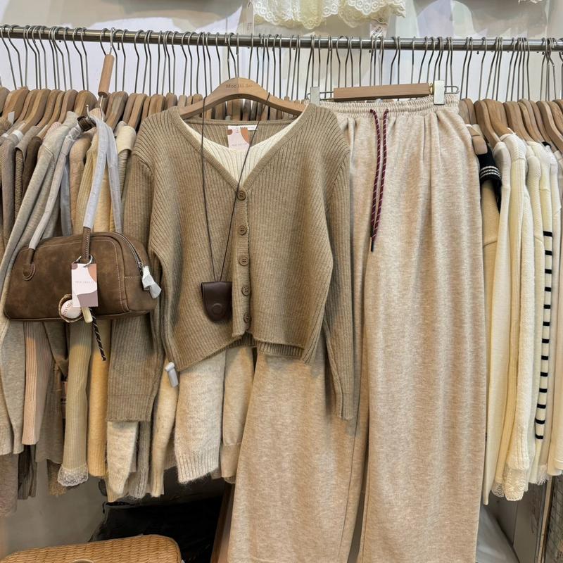  Quần xuông len tăm dây đỏ  quần len ống xuông Nữ Top Women 