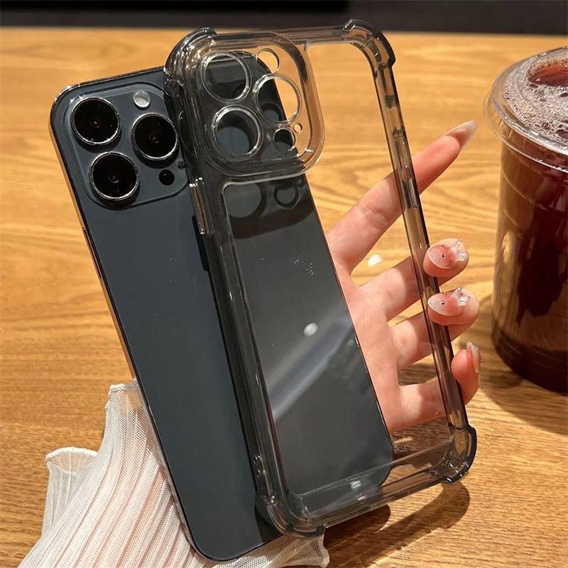Ốp Điện Thoại Trong Suốt, Thiết Kế Đơn Giản, Tương Thích Với iPhone 13, 12, 11, Pro Max, 15, 14, 7, 8 Plus, X, XR, XS MAX, SE 2020, Chất Liệu Silicon TPU Mềm, Bốn Góc, Chống Rơi, Ốp Bảo Vệ 6
