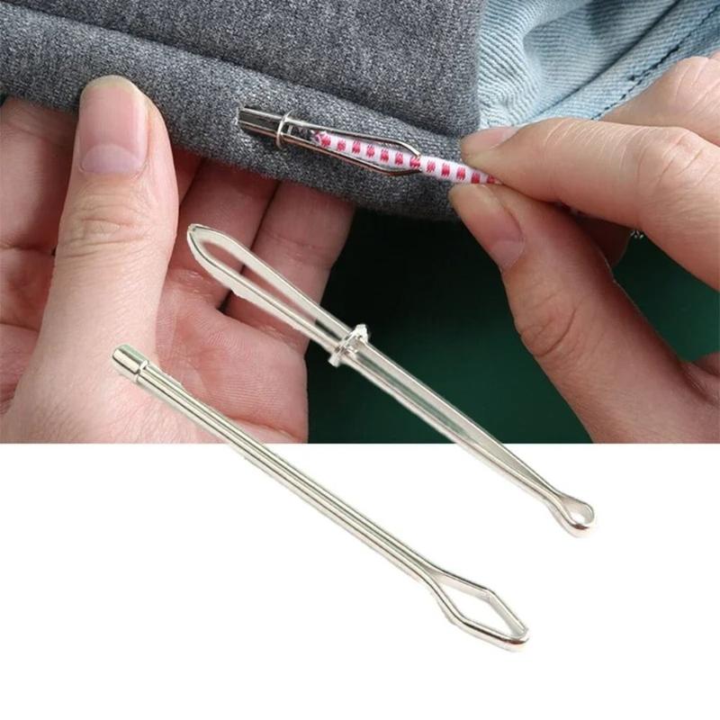 Product Introduction of Sewing Accessories Stainless Steel Rope Threader Guides Garment Threading Tools Forceps Auxiliary Wearing Threaders Guide Craft Trouser Belt Lead Device 12