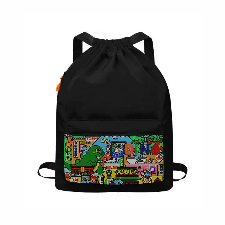 Tas Ransel Punggung Kerut Waterprouf Pria Wanita Motif DINO Distro - Tas Serut | Devva.id Canvas Sekolah Backpack 0