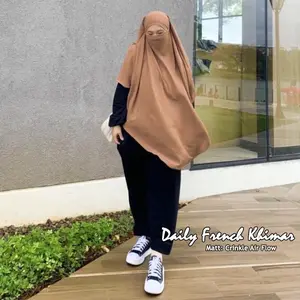 Jilbab Hijab Kerudung Bergo Instan Daily French Khimar Cadar Yora Syari Jumbo Crinkle Airflow
