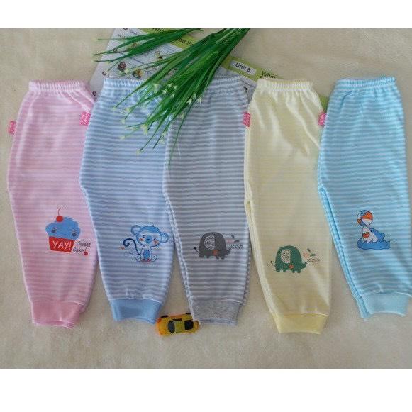 Quần chục dài Cotton kẻ ngang, quần nỉ cho bé trai/gái