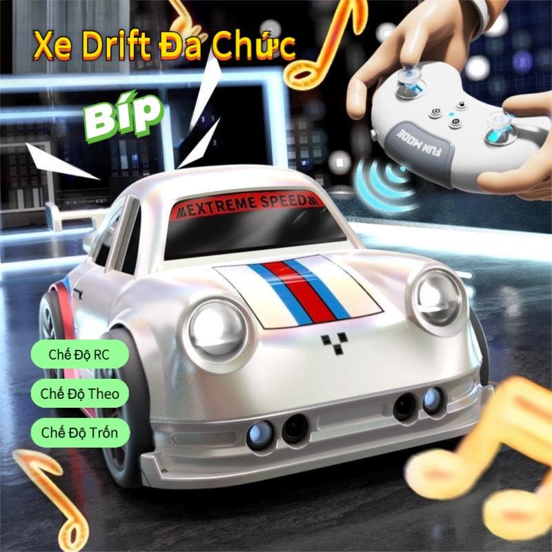 Bubblebears Xe Drift Điều Khiển Từ Xa Theo Dõi & Trốn Chạy – Đồ Chơi Trẻ Em Mới 2025 với Đèn LED & Âm Thanh Xe Đua Trốn Chạy Xe Đồ Chơi Sạc Pin cho Quà Sinh Nhật Bé Trai