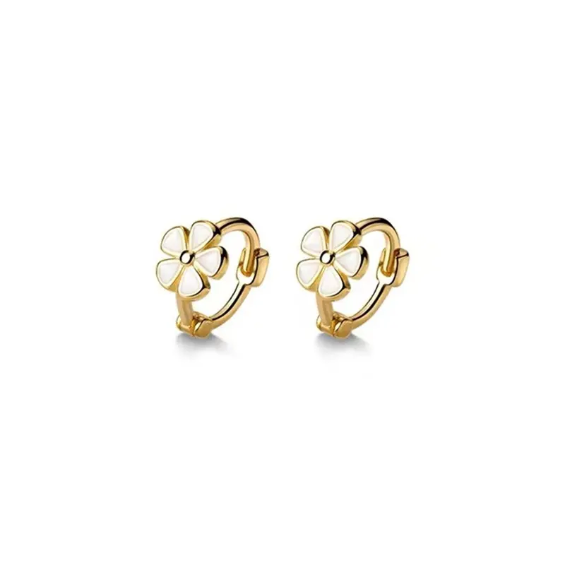 White Flower Earrings For Women, Beautiful Yellow Earrings, Fashionable Accessories