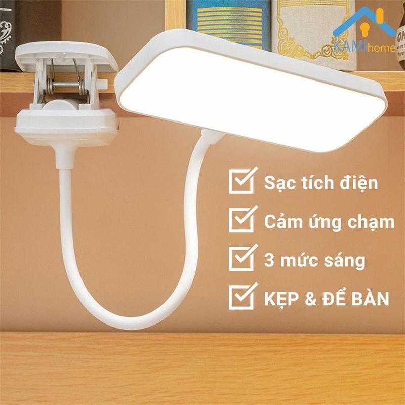 Đèn học kẹp bàn chống cận thị sạc tích điện cổng USB bóng led không nóng mã 36034